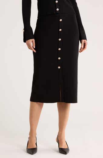Ellen Tracy Button Front Sweater Skirt