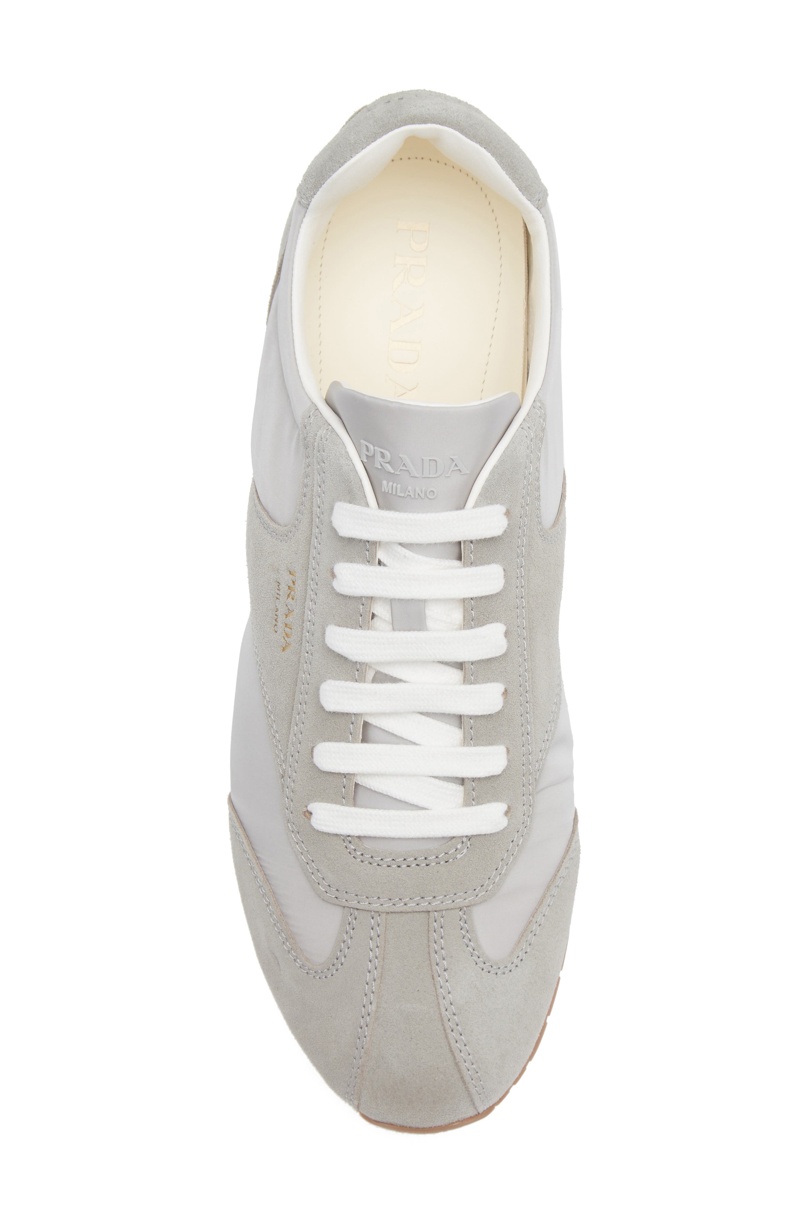 Prada Low Profile Sneaker, Alternate, color, Nube