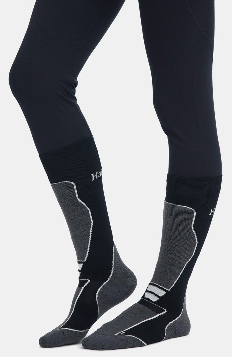 Halfdays Light Cushion Ski Merino Wool Blend Crew Socks, Main, color, Black