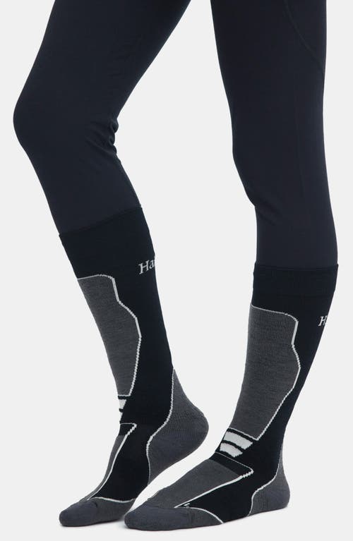 Halfdays Light Cushion Ski Merino Wool Blend Crew Socks In Black