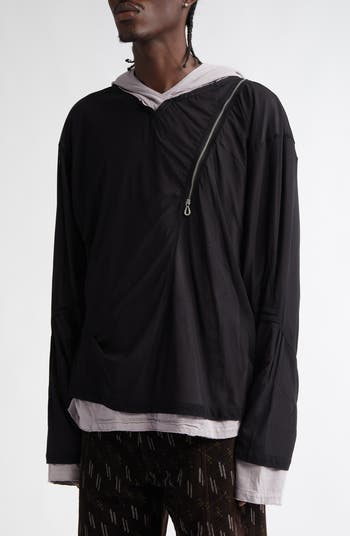 KIKO KOSTADINOV Knox Mesh Overlay Cotton Hoodie | Nordstrom KIKO KOSTADINOV Knox Mesh Overlay Cotton Hoodie | Nordstrom