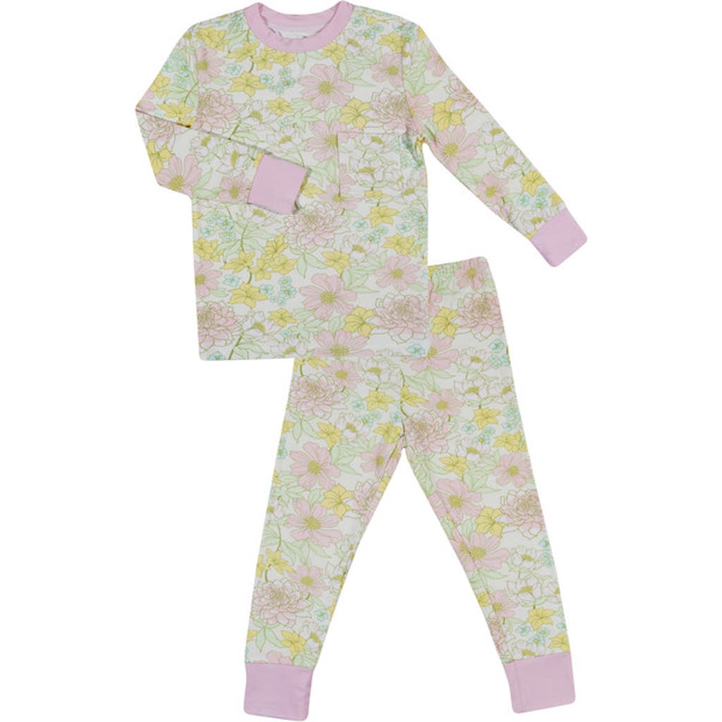 Everly Grey Emerson Fitted Long Sleeve 2-piece Pajamas In Green