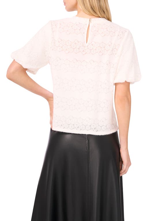 Vince Camuto Floral Detail Puff Sleeve Sweater In Pink