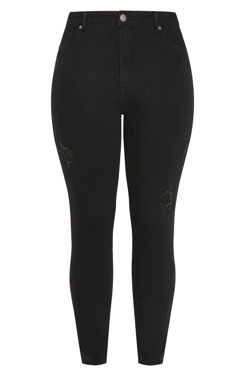 City Chic Nola Skinny Jeans, Alternate, color, Black