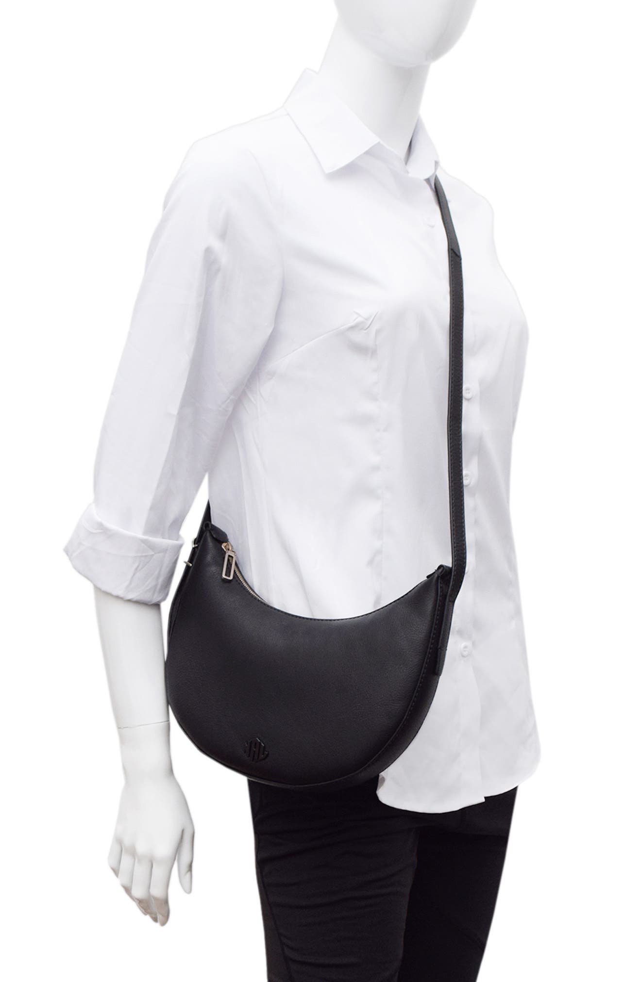 New Amsterdam Leatherworks Silas Crossbody Bag, Alternate, color, Black