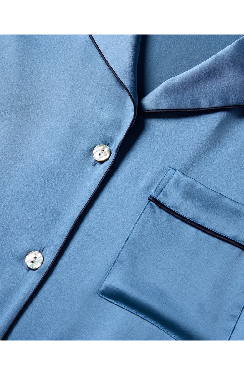 Petite Plume Mulberry Silk Pajamas, Alternate, color, Blue