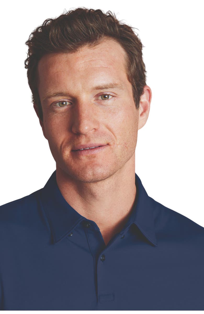 Charles Tyrwhitt Plain Short Sleeve Jersey Polo, Alternate, color, French Blue