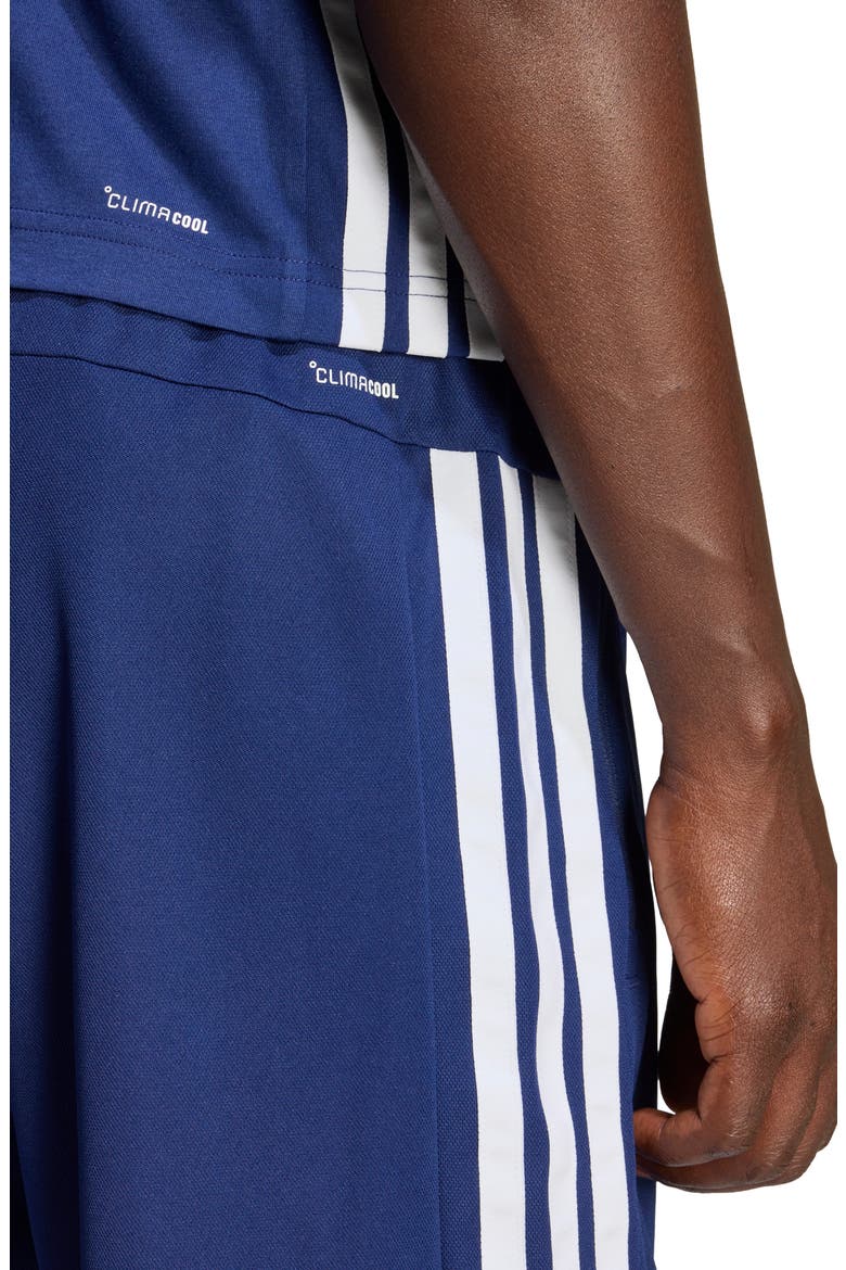 Essentials 3-Stripes Performance Shorts, Alternate, color, DARK BLUE/ WHITE
