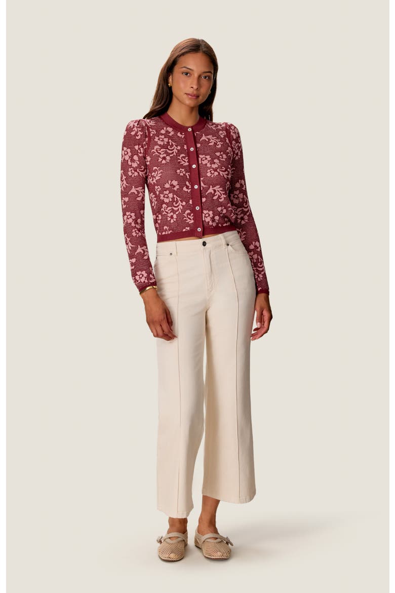 Bryn Jacquard Cardigan, Main, color, Cotto/Blush