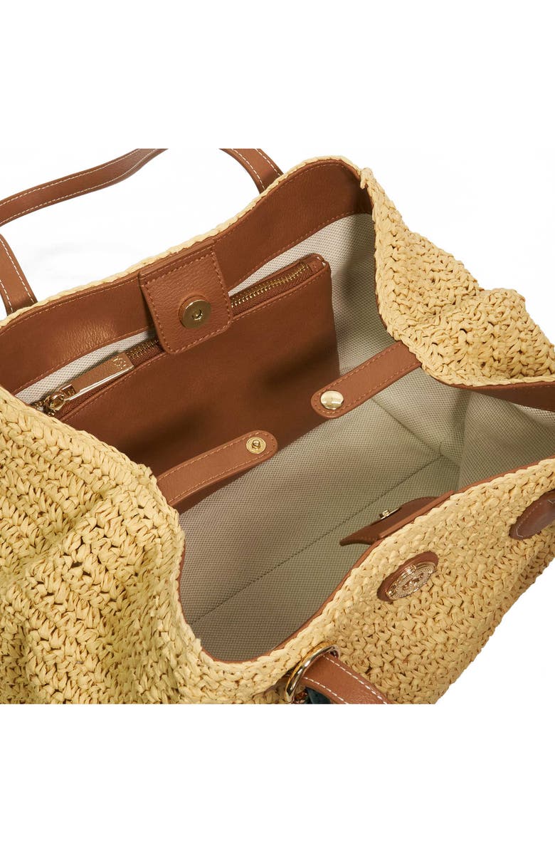 Dune London Devotedly Raffia Satchel, Alternate, color, Natural