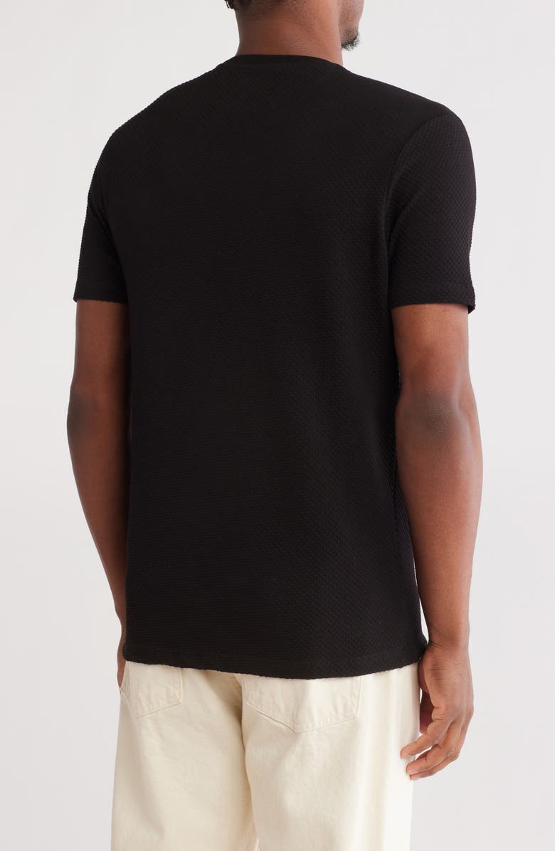 DENIM AND FLOWER Textured Crewneck T-Shirt, Alternate, color, Black