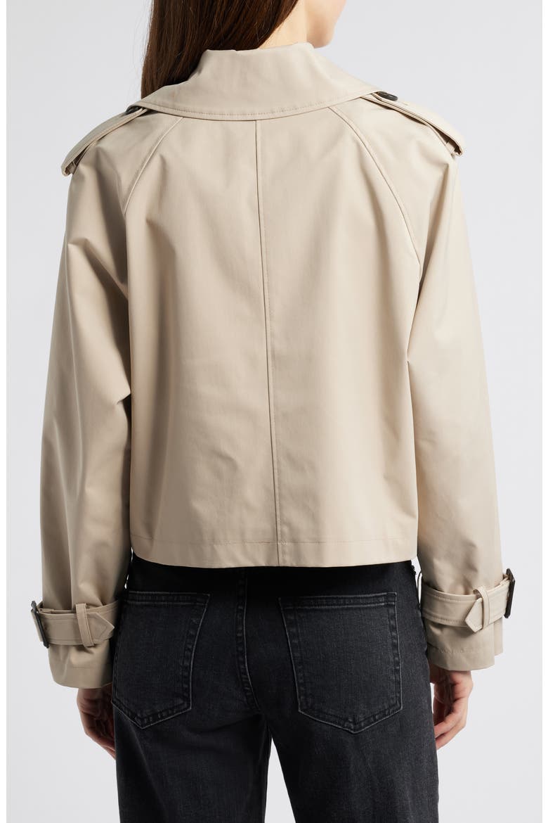 Double Breasted Crop Trench Coat, Alternate, color, SAND