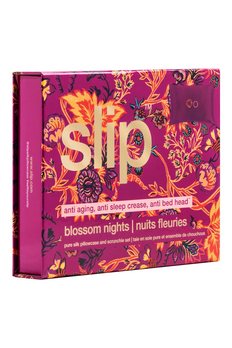 Blossom Nights Pillowcase & Scrunchies Set, Alternate, color, BLOSSOM NIGHTS