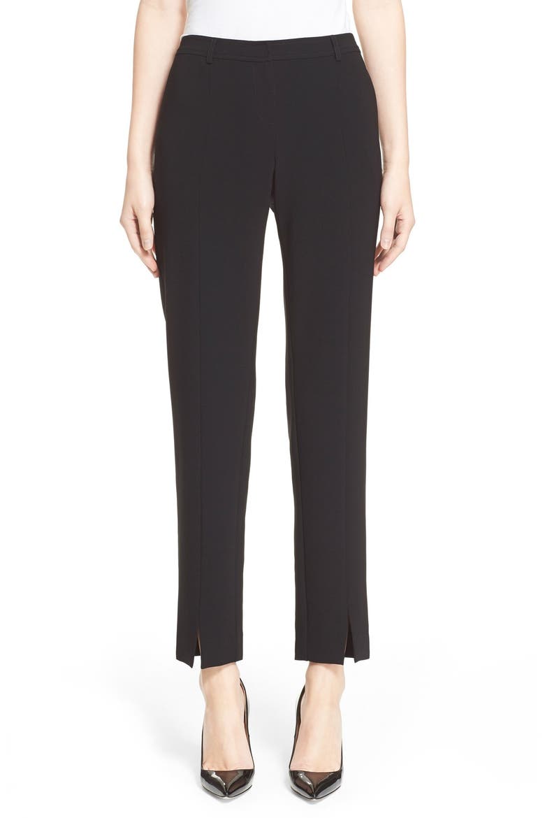 Collection 'Jennifer' Crepe Marocain Ankle Pants, Main, color, CAVR CAVIAR