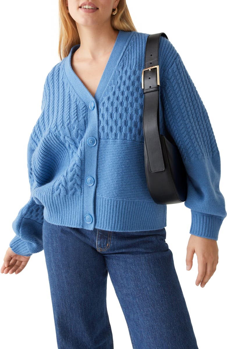 & Other Stories Intricate Cable Knit Wool Blend Cardigan, Main, color,