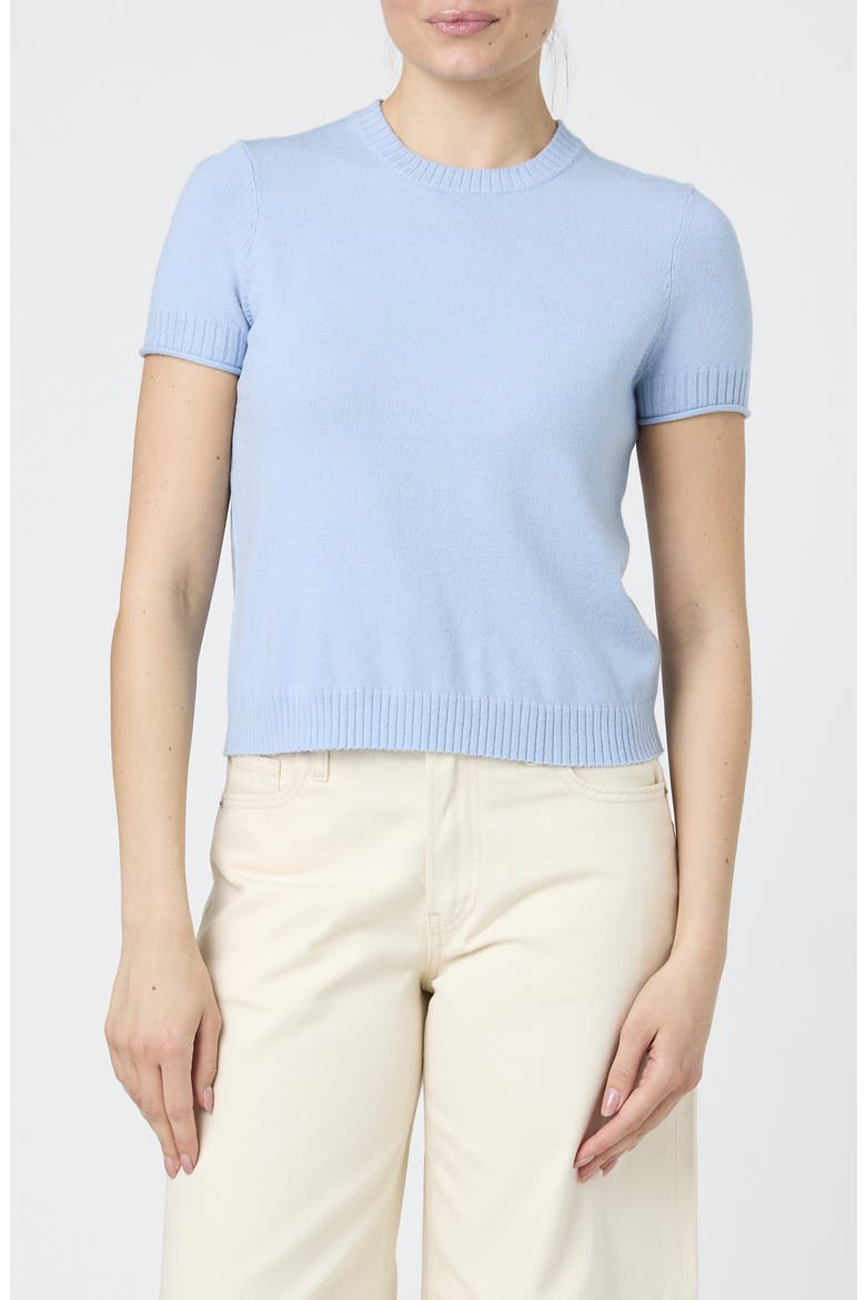Crewneck Short Sleeve Sweater, Main, color, CASHMERE BLUE