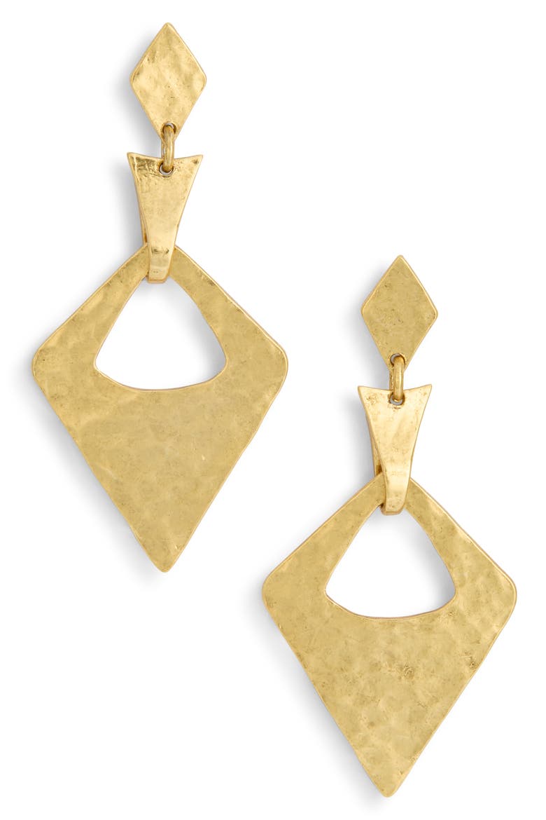 Geometric Drop Earrings, Main, color, GOLD