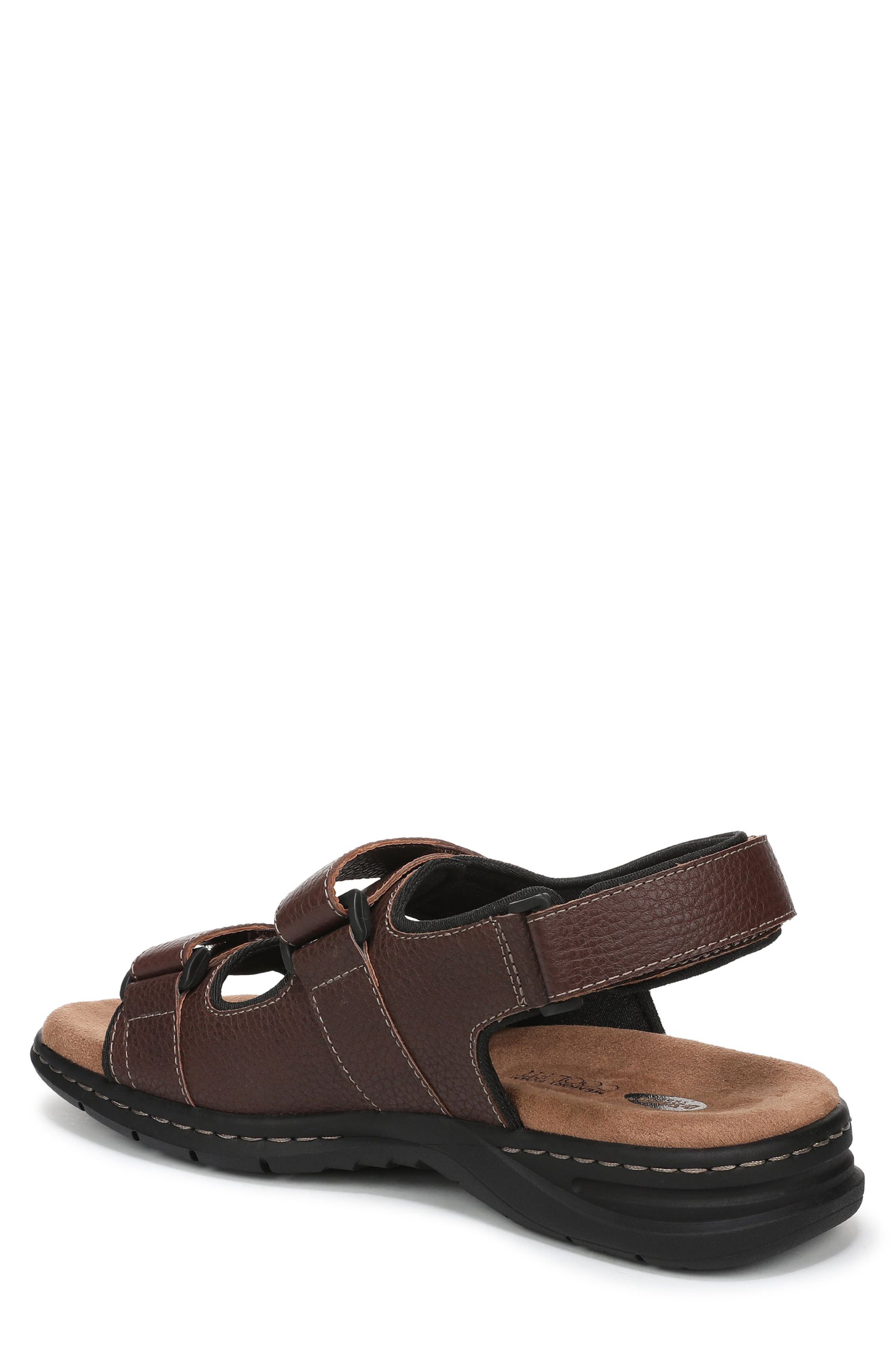 Gavin Hook-and-Loop Sandal - Wide Width Available, Alternate, color, BRIAR BROWN LEATHER