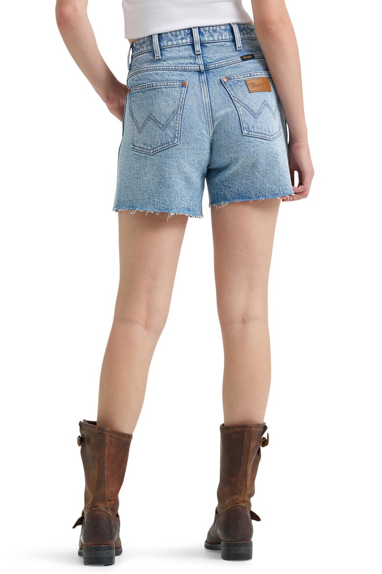 Cowboy High Waist Denim Cutoff Shorts, Alternate, color, BLISSFUL BLUE
