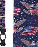 Trafalgar Legacy Soars Patriotic Bald Eagle Silk Novelty Button End Suspenders
