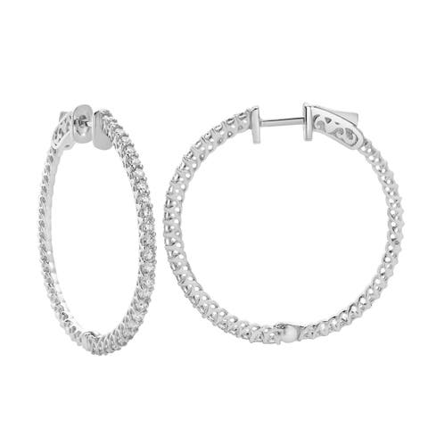 Sepharna 14K Gold Diamond Hoop Earrings - 1.2 Cts