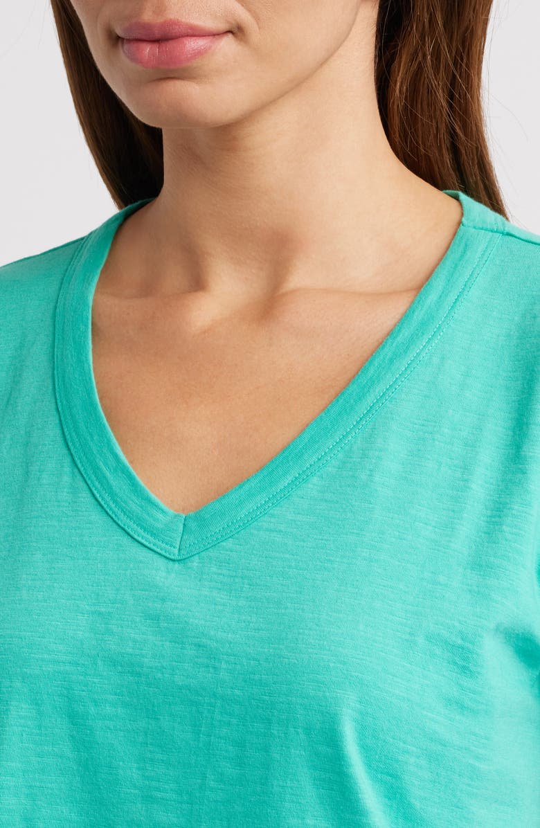 APNY V-Neck High-Low T-Shirt, Alternate, color, Garden Green