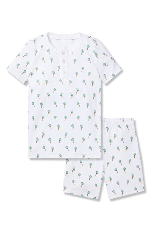 Petite Plume Kid's Pima Cotton Snug Fit Pajama Short Set In White