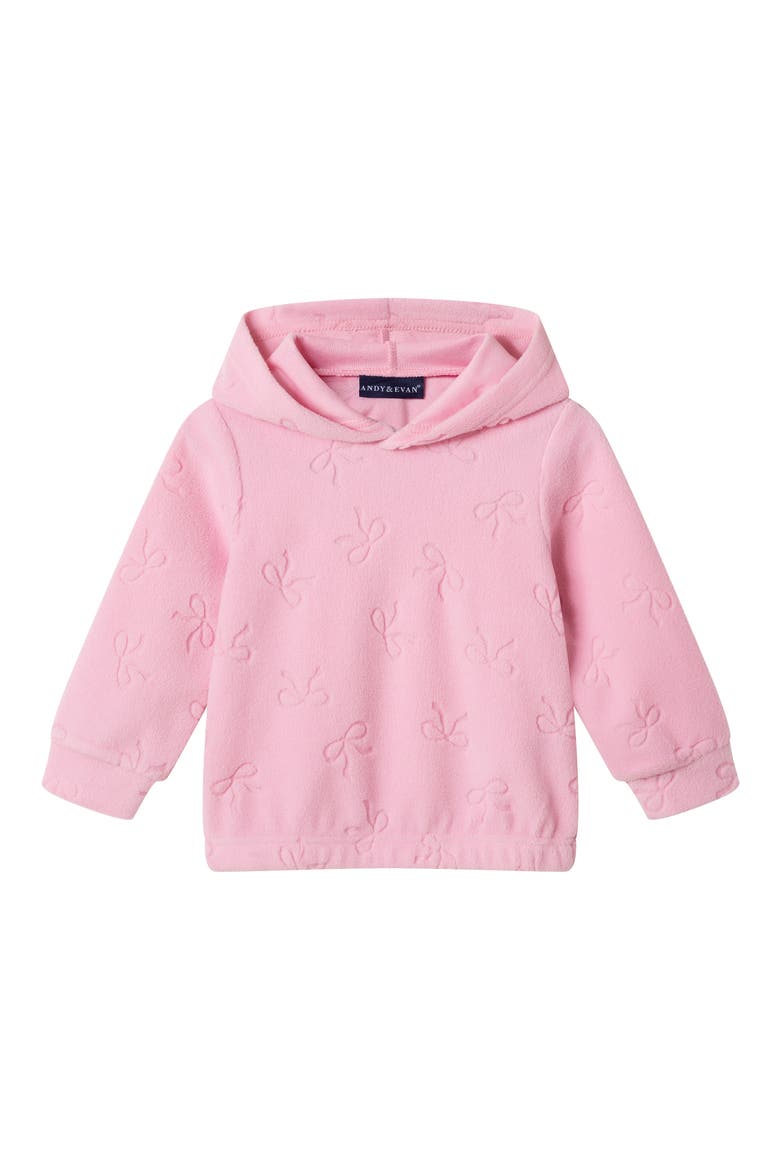 Kids' Bow Plush Hoodie and Pants Set, Alternate, color, PINK
