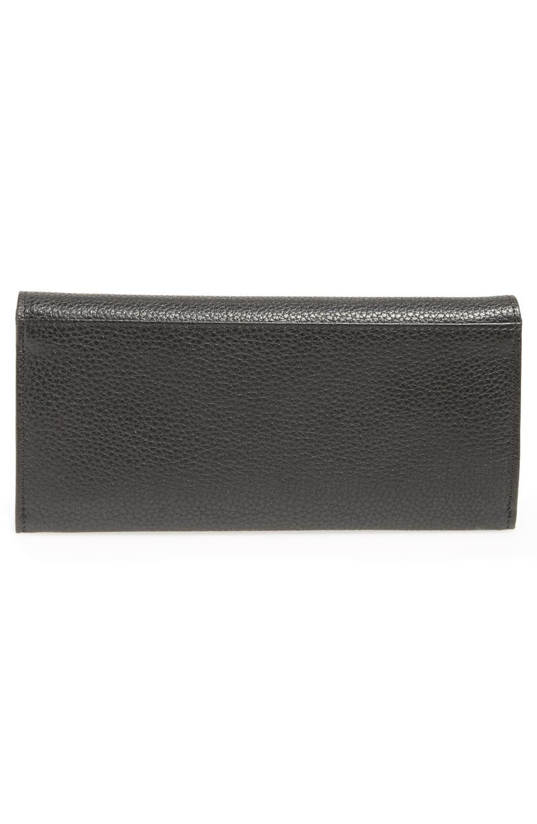 Longchamp Veau Foulonne Continental Wallet, Alternate, color, Black