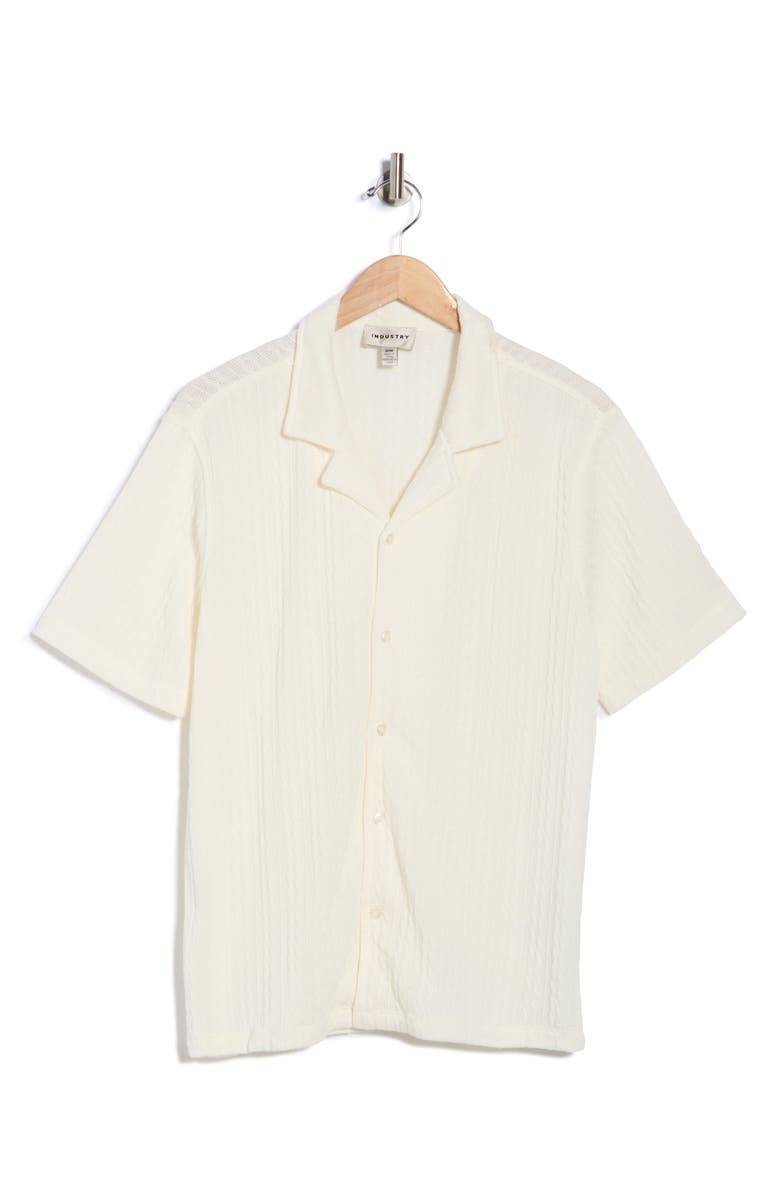 INDUSTRY REPUBLIC CLOTHING Textured Camp Shirt, Alternate, color, White