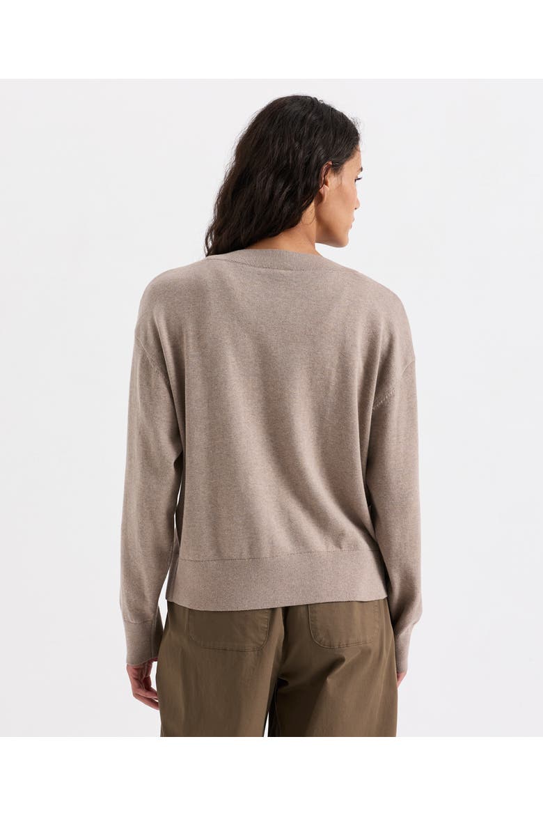 Organic Cotton Essential Cardigan, Alternate, color, Soft Umber Heather