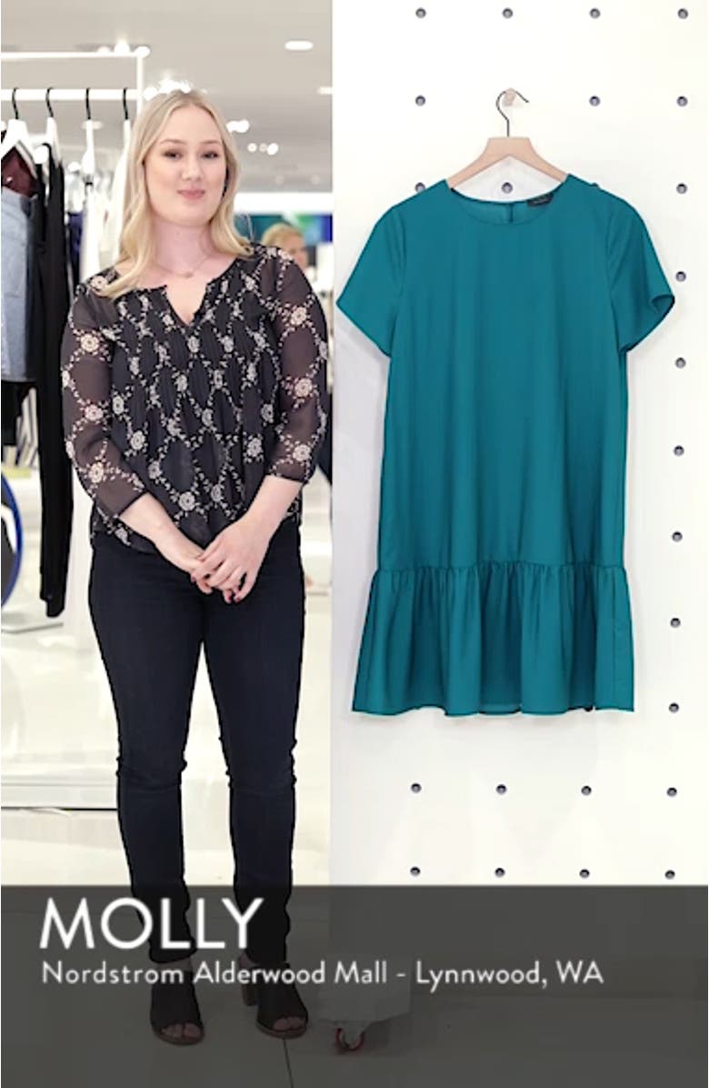 Short Sleeve Ruffle Hem Dress, sales video thumbnail