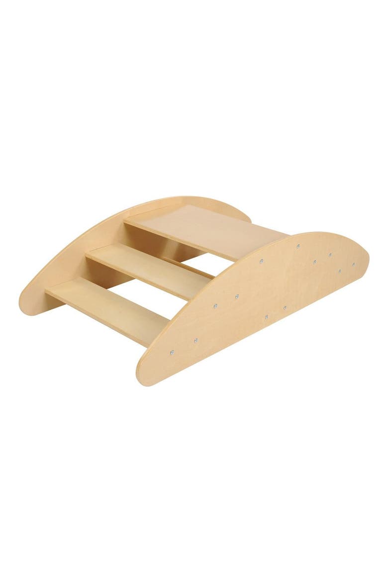 Wooden 2-in-1 Rocky Boat & Climbing Play Structure, Alternate, color, Beige