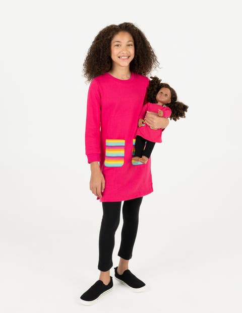 Girls Sweatshirt Dress with Matching Doll Dress
