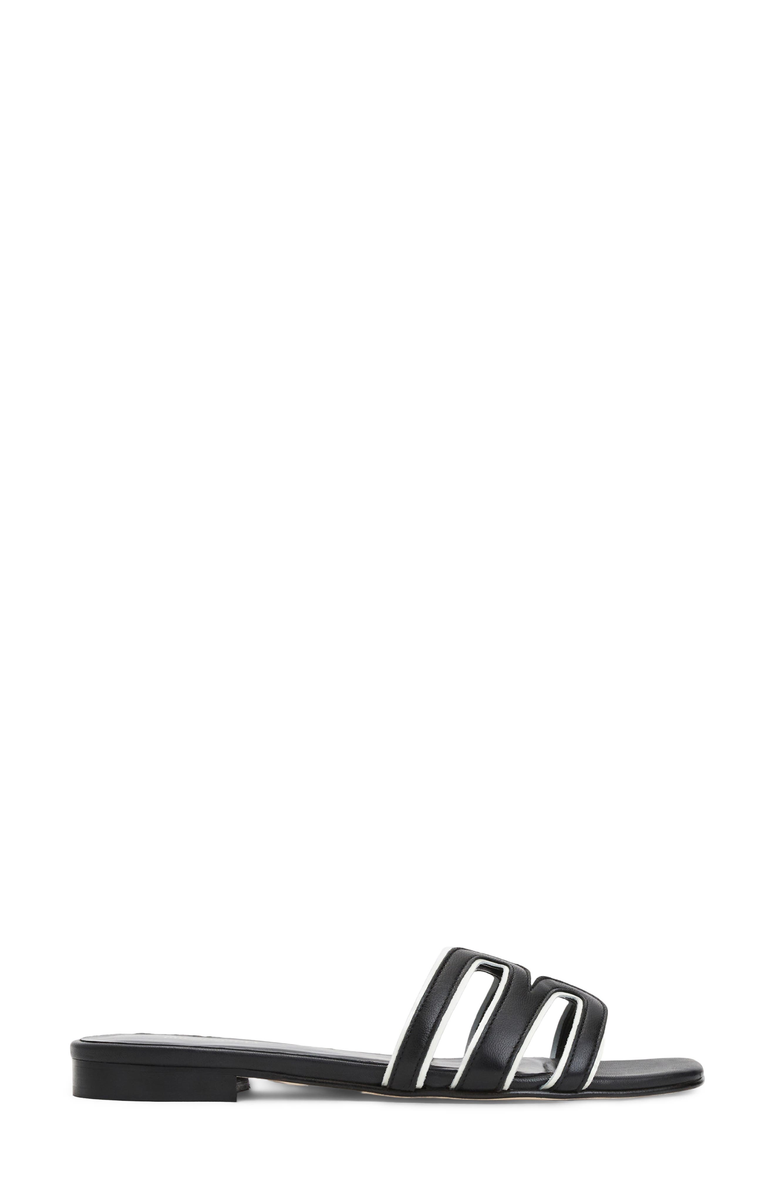 Bruno Magli Flore Slide Sandal, Alternate, color, Black Nappa/ Bone