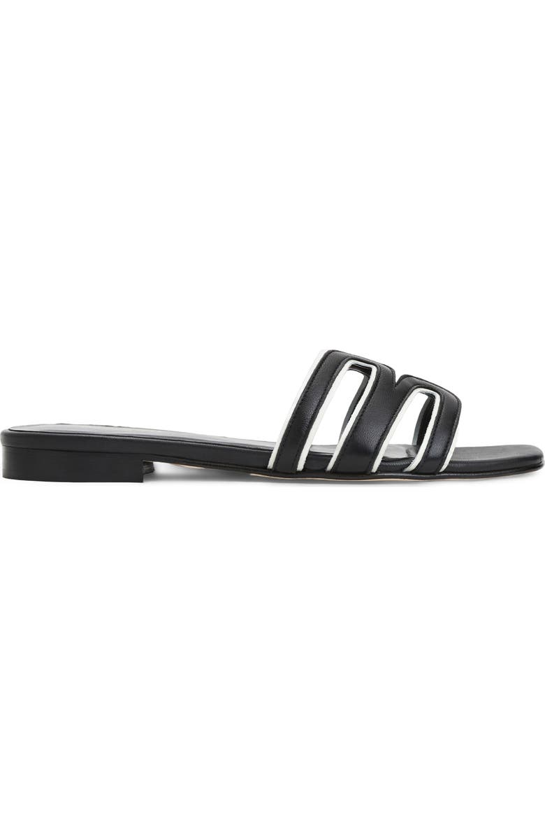 Bruno Magli Flore Slide Sandal, Alternate, color, Black Nappa/ Bone