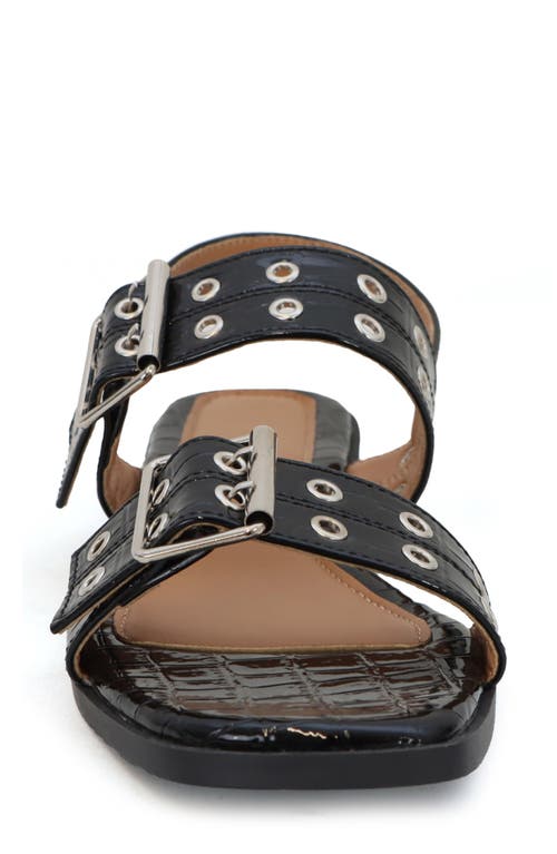 Yoki Holly Grommet Slingback Sandal In Black