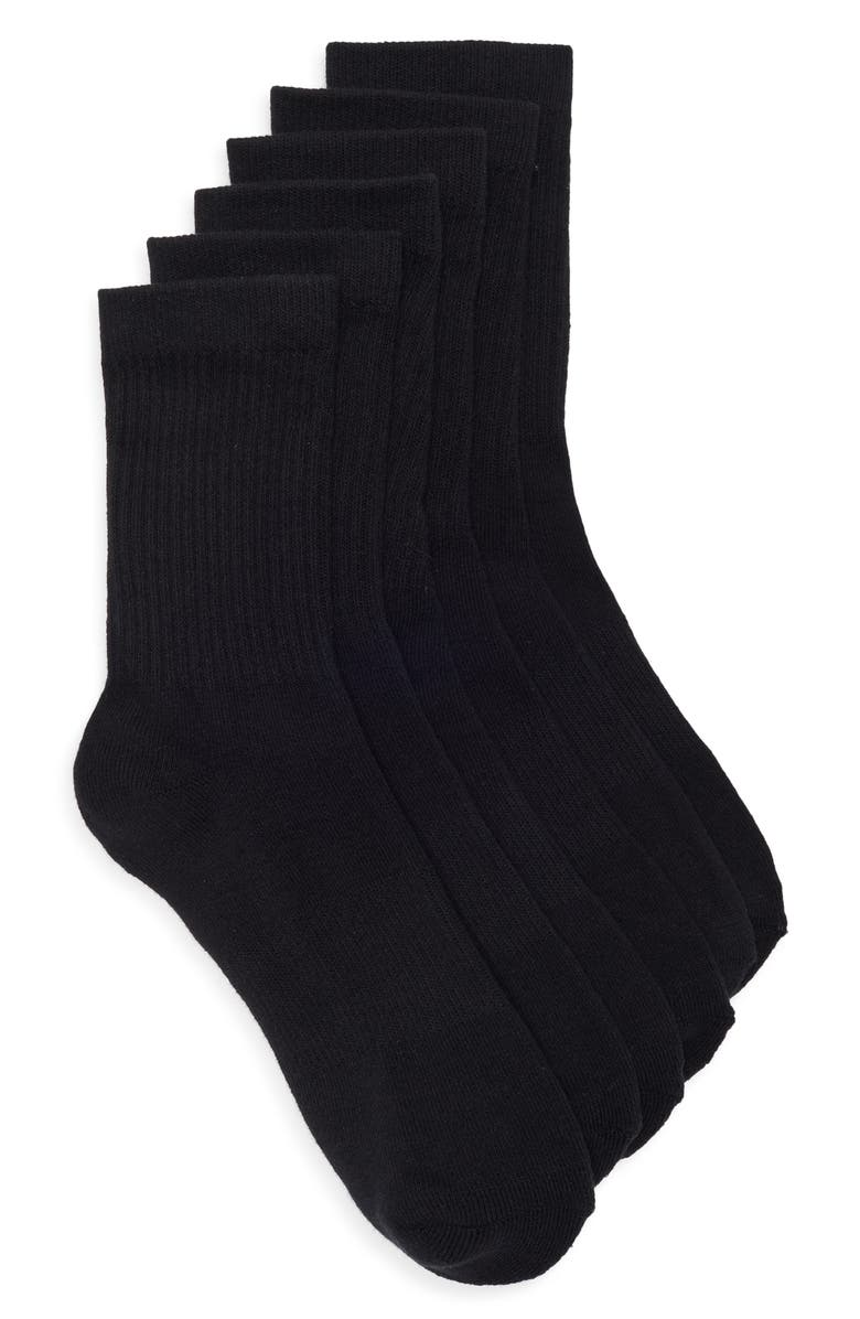 Nordstrom Everyday 3-Pack Demi Crew Socks, Main, color, Black