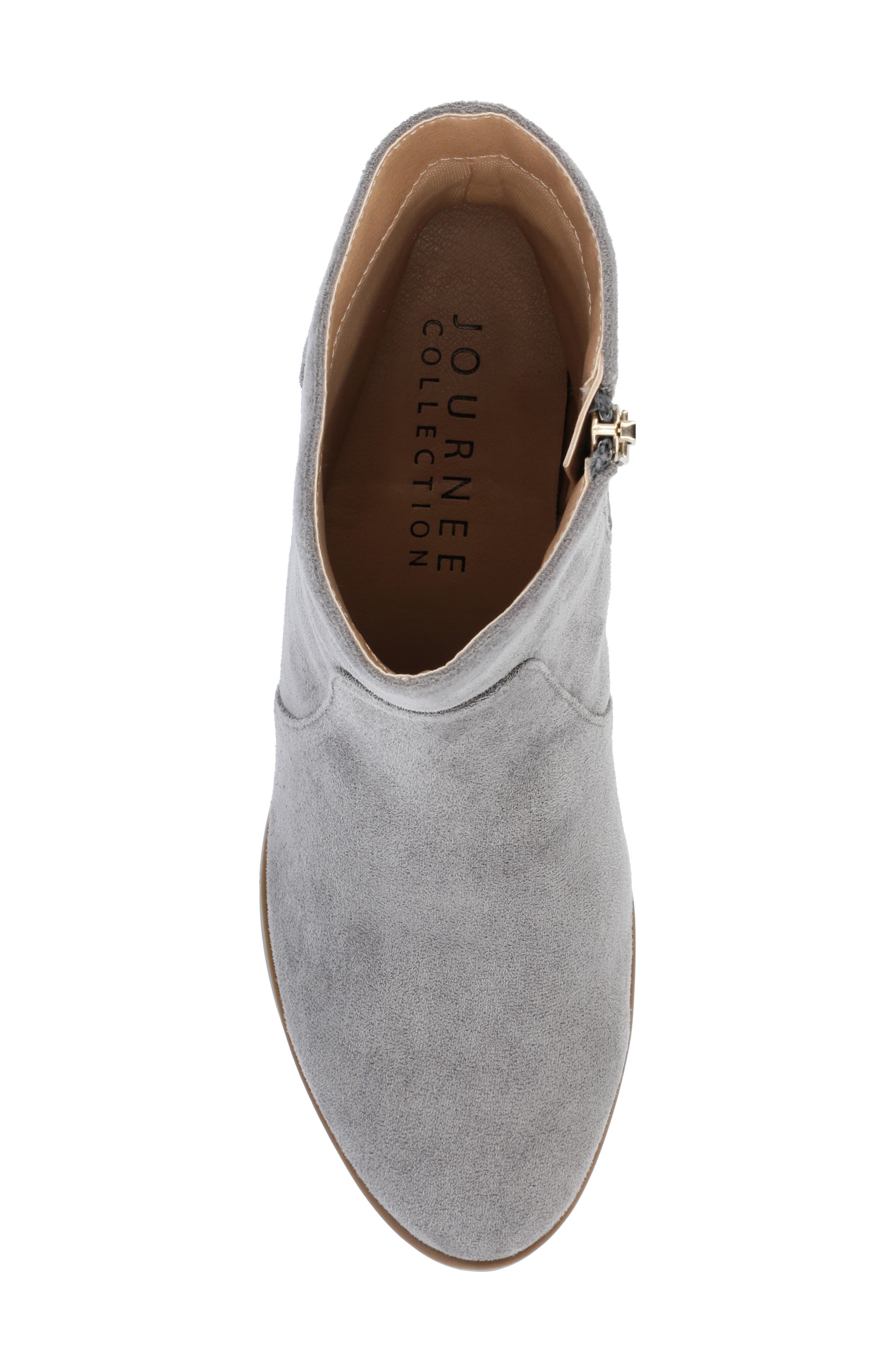 Journee Collection Hayven Block Heel Bootie, Alternate, color, Grey