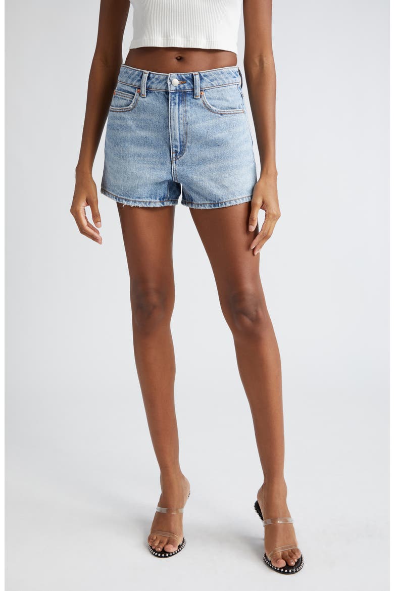 Shorty High Waist Denim Shorts, Main, color, VINTAGE FADED INDIGO
