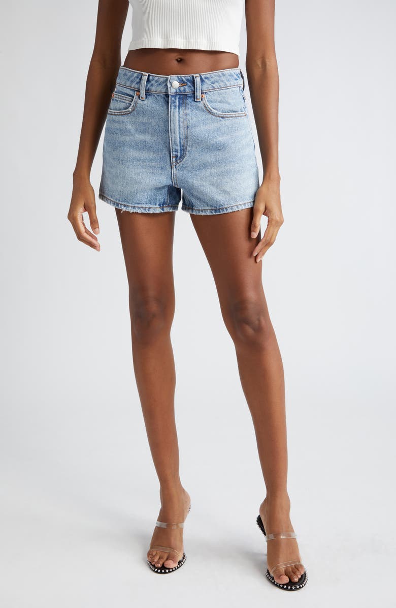 Alexander Wang Shorty High Waist Denim Shorts, Main, color,