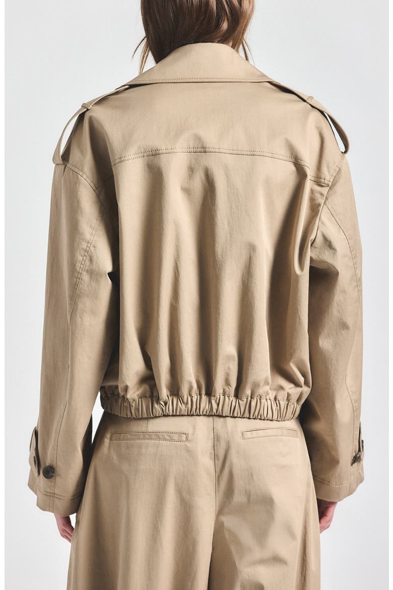 Emilio Stretch Cropped Trench Jacket, Alternate, color, LATTE