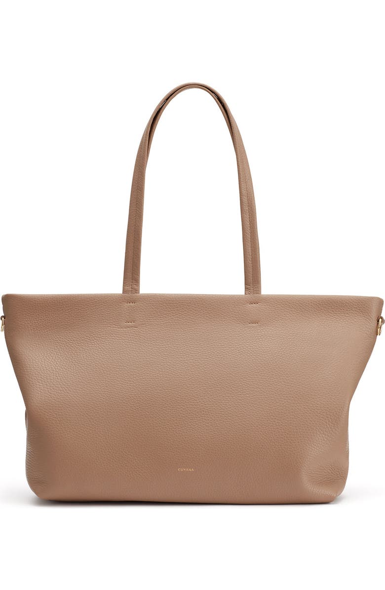 Cuyana Small Easy Zipper Tote, Main, color, Cappuccino
