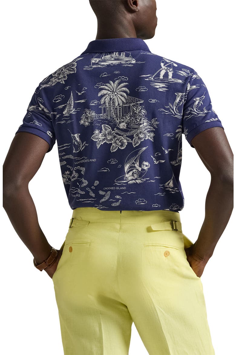 Classic Fit Polo Bear Print Cotton Piqué Polo, Alternate, color, HARBOR ISLAND BEAR-BOATHOUSE