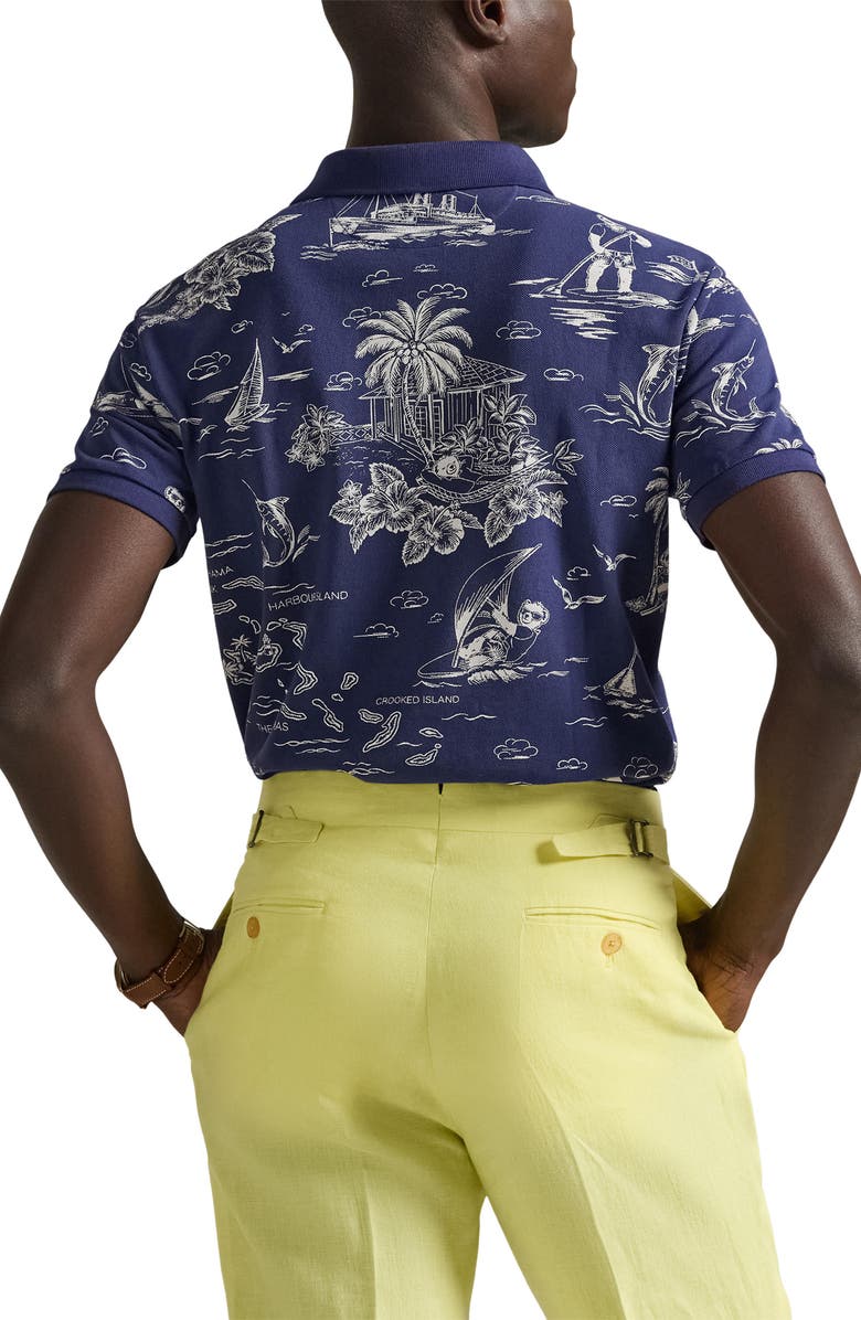 Polo Ralph Lauren Classic Fit Polo Bear Print Cotton Piqué Polo, Alternate, color, Harbor Island Bear-Boathouse