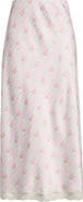 LoveShackFancy Castle Floral Print Lace Midi Skirt