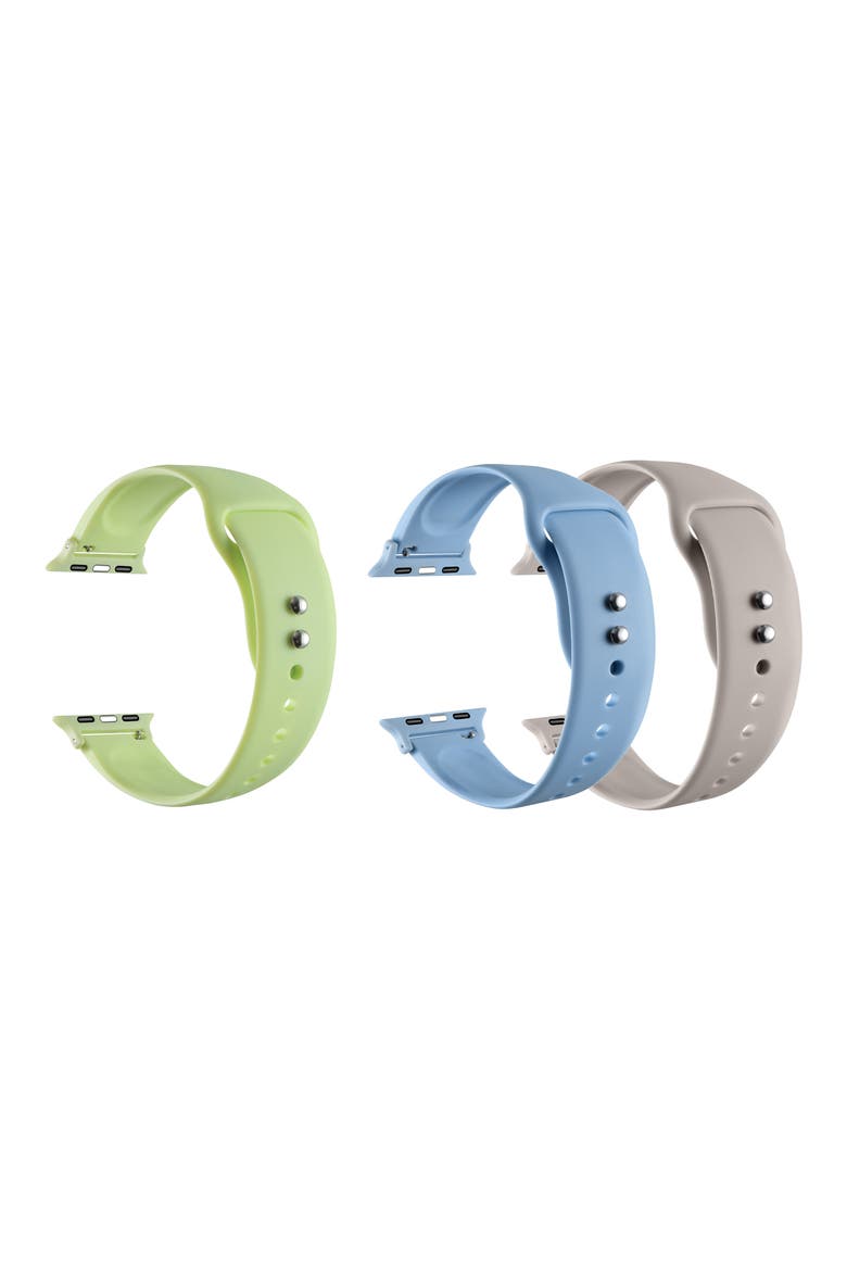4-Pack Silicone Apple Watch® Watchbands, Alternate, color, GREEN ASSORTED