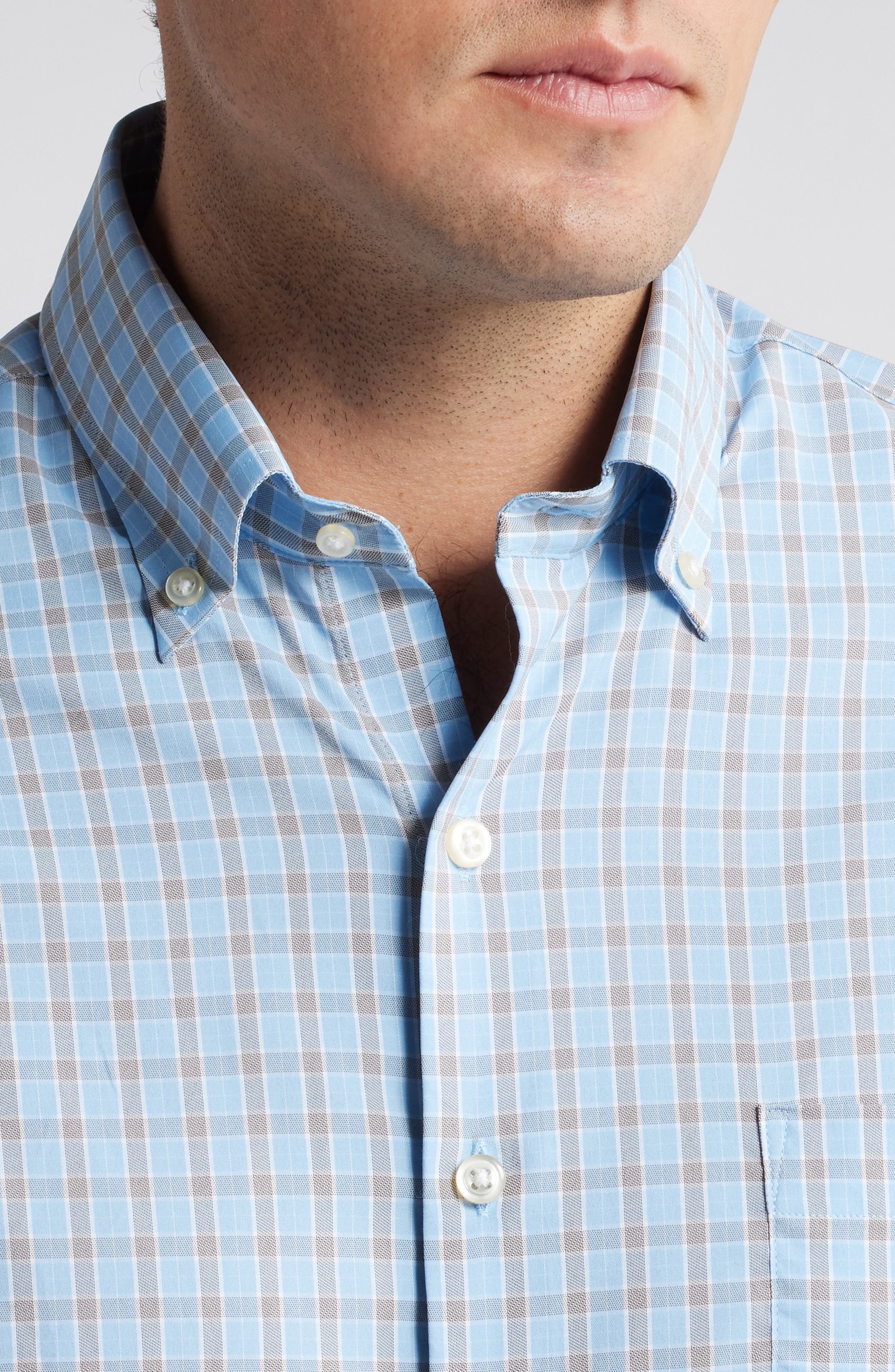 Peter Millar Rivers Check Performance Twill Button-Down Shirt (Men ...