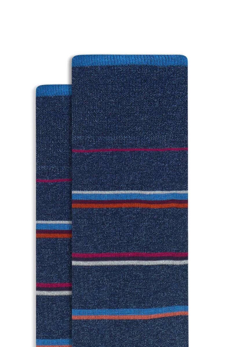Stripe Mercerized Cotton Blend Dress Socks