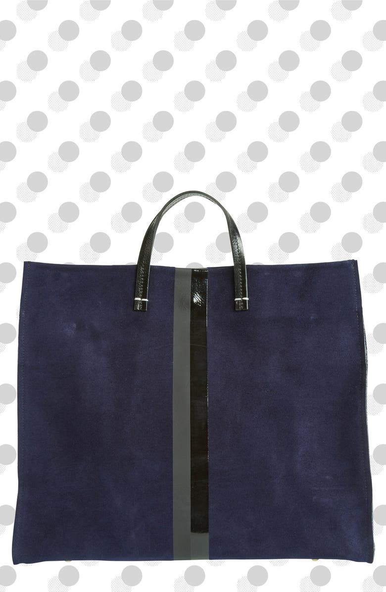 Clare V. Glossy Stripe Simple Tote, Main, color,